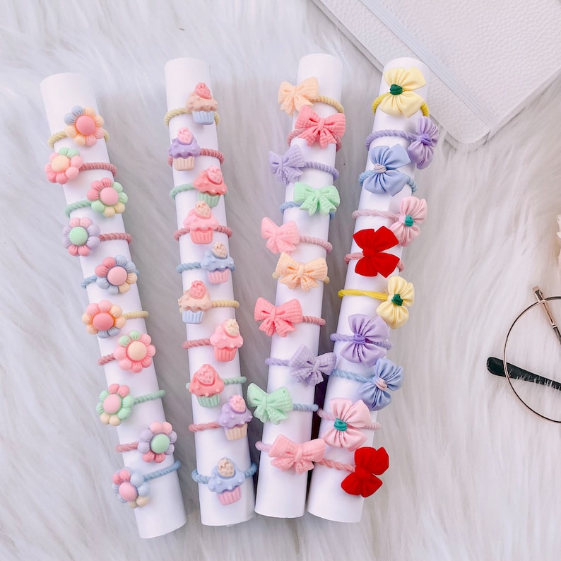 Set of 10 Soft Hair Ties| Small Hoop Ponytail Holders| Gentle Accessories for Babies and Toddlers| Christmas Gifts| Stocking Stuffers image 5