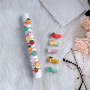 Haaraccessoires mit Fruchtmotiven | Haargummis und Haarspangen für Babys | Sanfte Accessoires für Babys und Kleinkinder | Weihnachtsgeschenke | Kleine Aufmerksamkeiten für den Nikolausstiefel