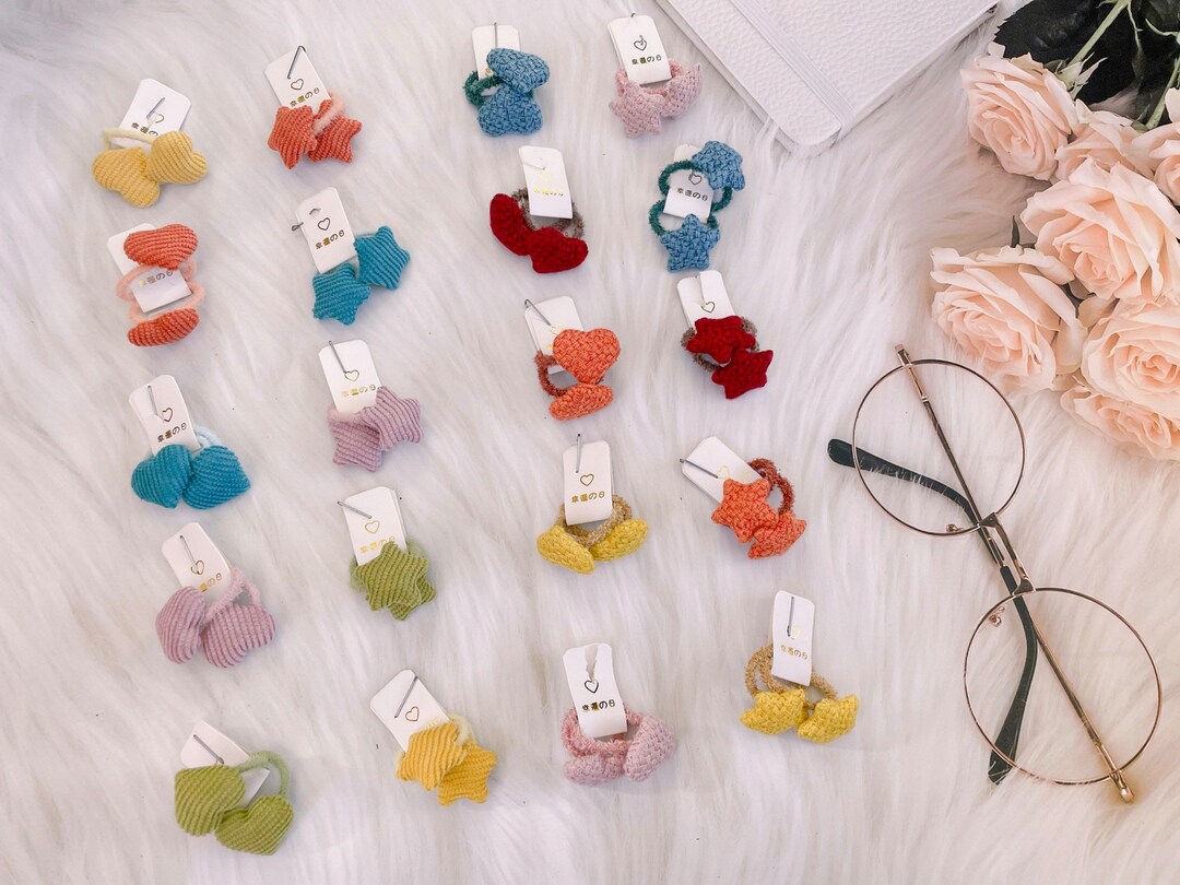 Set of 10 Gentle Baby Hair Ties, Toddler Hair Ties, Baby Hair Bows