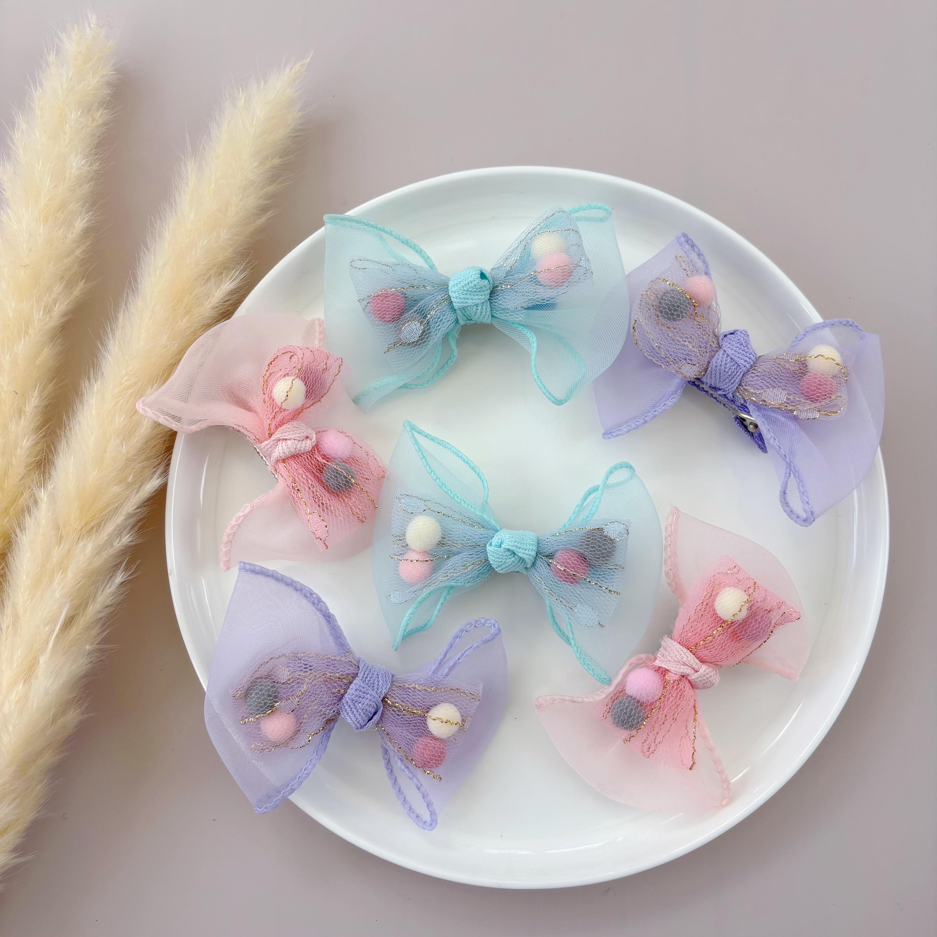9pc Baby & Toddler Elastic Headband Set - Pastel Bows & Chiffon Flowers Floral Baby Headband, Soft Nylon Headwrap, Toddler Hair Bows  main image 3