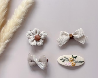 Set mit 4 weichen Baby-Haarspangen | Haarschmuck für Babys und Kleinkinder| Weihnachtsgeschenk| Weihnachtsgeschenk