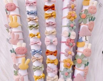 Set of 10 Soft Hair Ties| Small Hoop Ponytail Holders| Gentle Accessories for Babies and Toddlers| Christmas Gifts| Stocking Stuffers