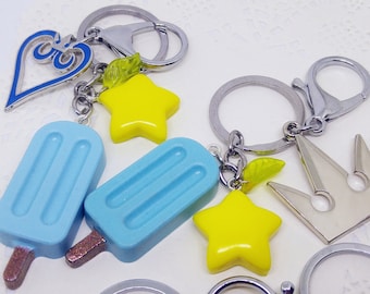 Resin sea salt ice cream and paopu fruit key chain, cosplay prop Kingdom Hearts inspired