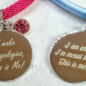 This is Me - The Greatest Showman inspired pendant necklace, stamped charm, movie quote, inspirational