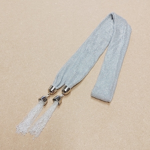 Good Omens inspired silver tie scarf, as worn by David Tennant Crowley. Cosplay prop, made to order. image 8