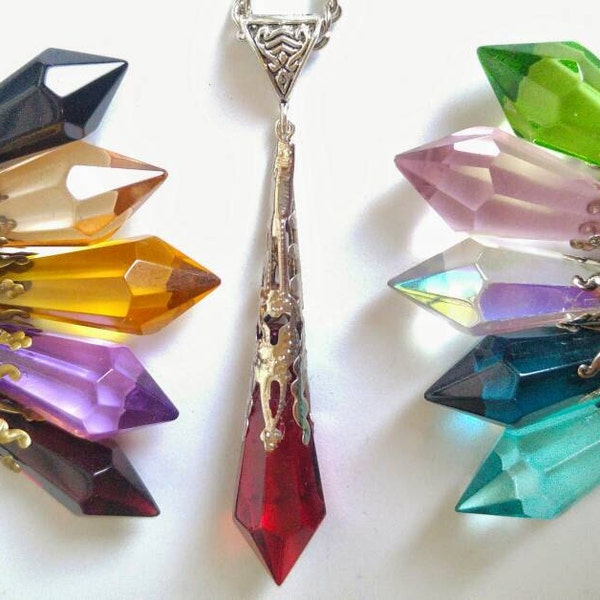Fantasy pendant - elvish necklace with crystal prism