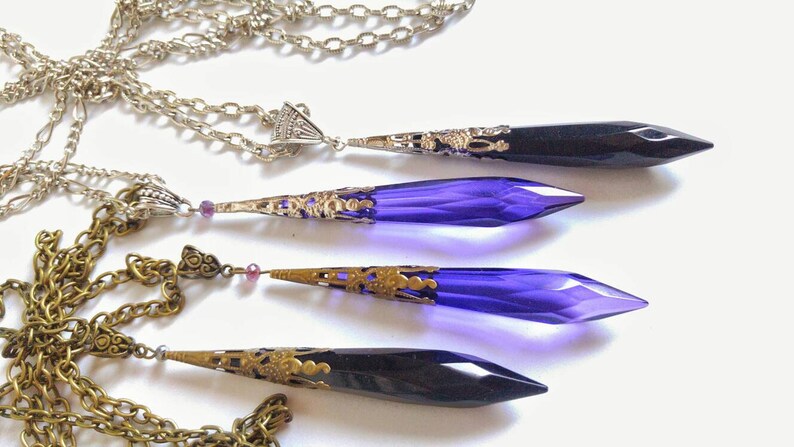 Fantasy pendant - elvish necklace with magic crystal prism image 3
