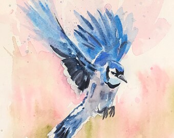 Flying Blue Jay Etsy