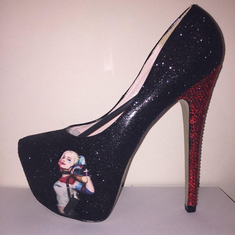 Glitter high heels Harley Quinn inspired Etsy
