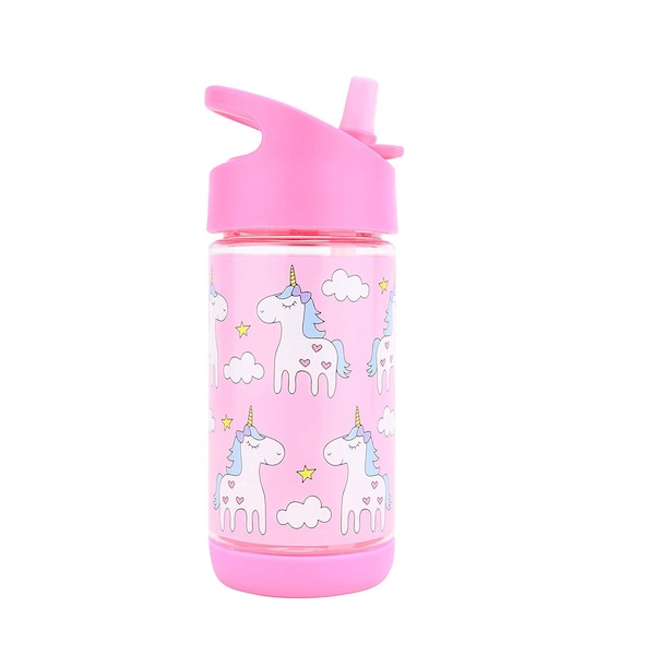 Kids Water Bottle with Straw, Spill Proof, Eco-Friendly BPA Free Non Toxic Plastic Bottles (Unicorn Water bottle)