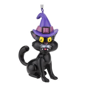 Tree Buddees Black Cat with Witches Hat Halloween Ornament