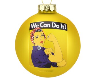 Tree Buddees Rosie The Riveter - We Can Do It Glass Christmas Ornament