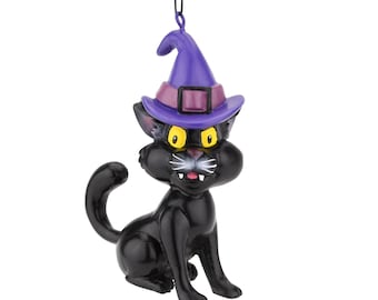 Tree Buddees Black Cat with Witches Hat Halloween Ornament