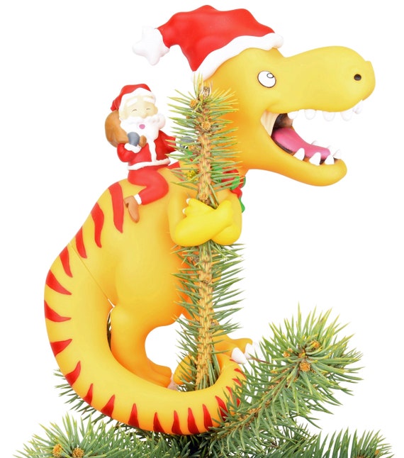 Tree Buddees Santa Riding a T-rex Funny Christmas Tree Topper - Etsy Tree Buddees Santa Riding a T-rex Funny Christmas Tree Topper - Etsy