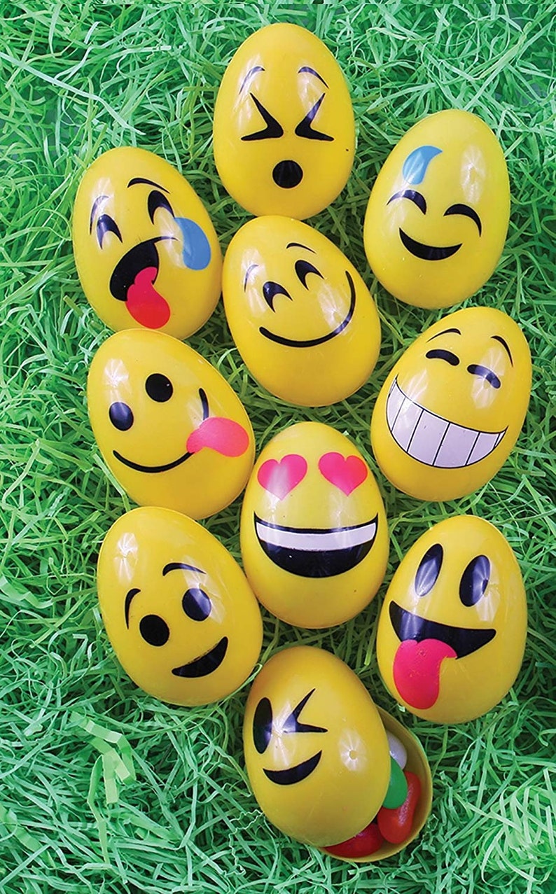 Easter Decorations Fillable Eggs Set of 10 Emoji Face Eggs Etsy