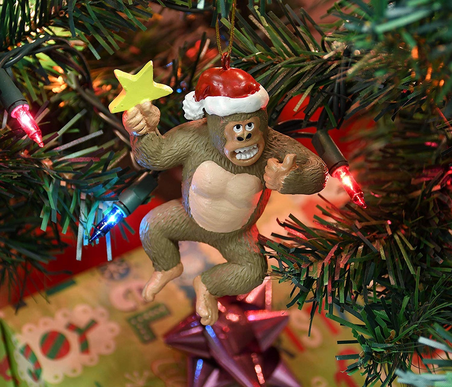 Tree Buddees King Kong Climbing Tree Funny Christmas Tree Topper - Large 10 Inch
