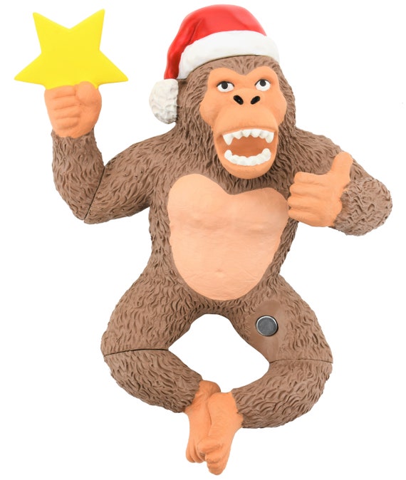 Christmas Decoration Felt Gorilla Climbing The Tree Funny Pendant