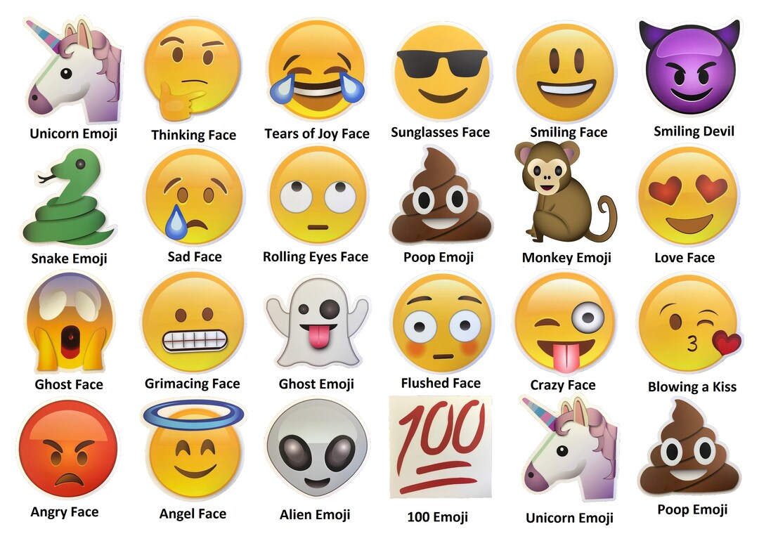 Large Emoji Stickers 4 Premium Thick Durable Weather Etsy