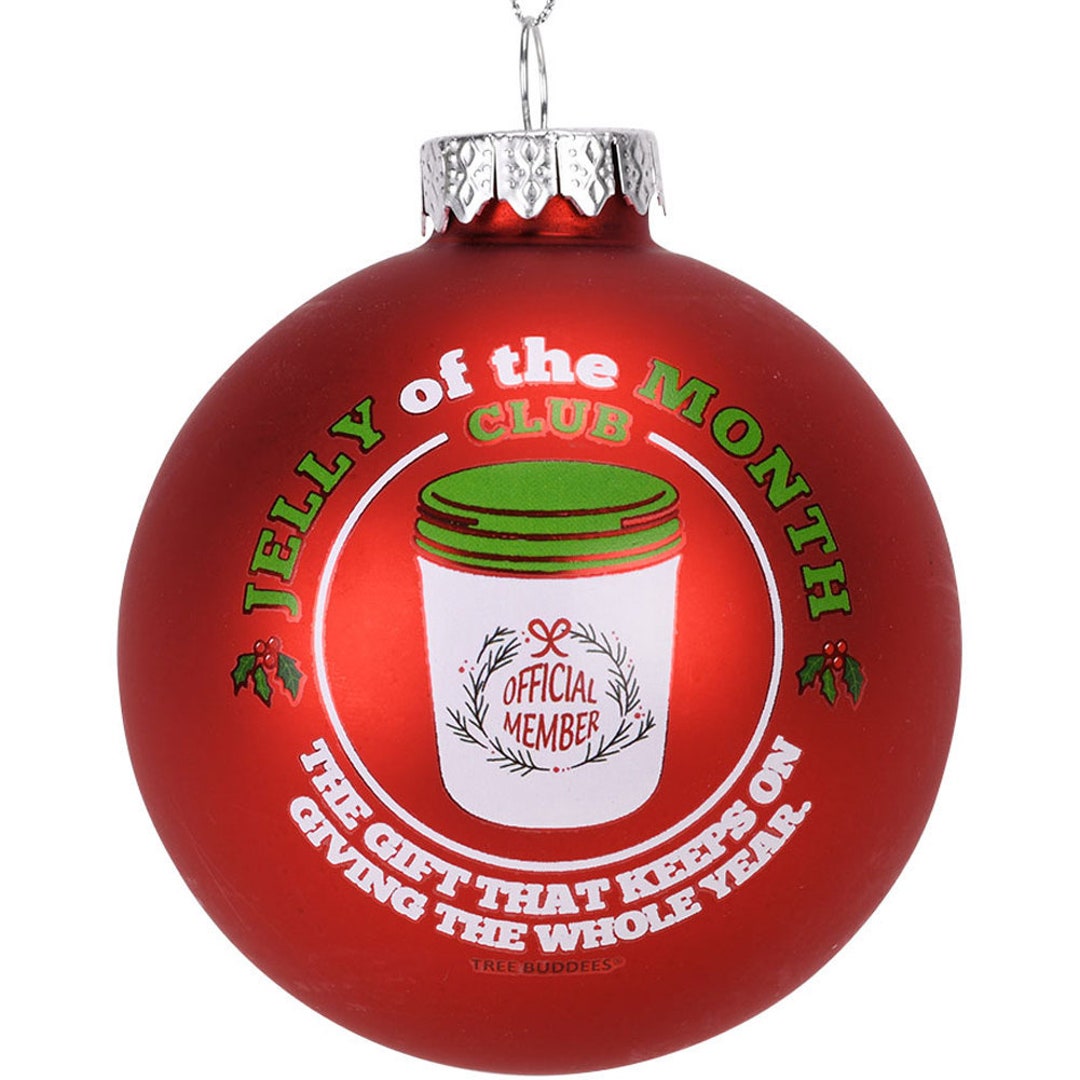 Tree Buddees Jelly of the Month Club Red Glass Christmas Ornament Etsy