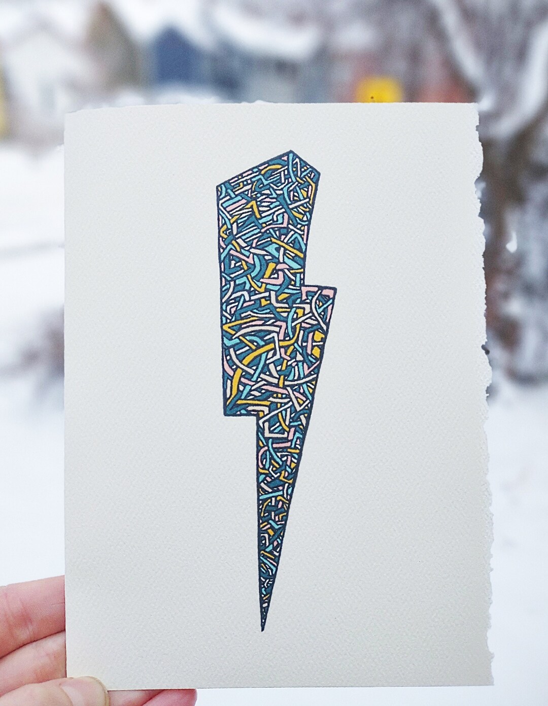 Lightning Bolt Card Etsy