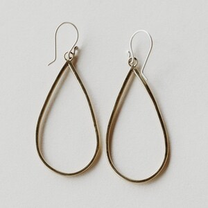 Bronze Tear Shaped Hoop Earrings