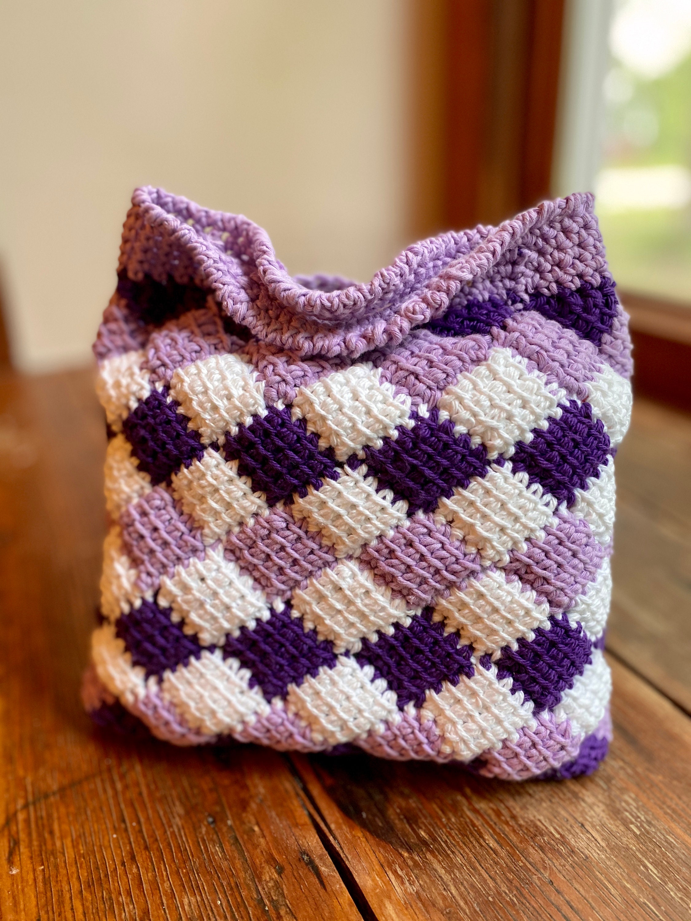 Rainbow Entrelac Tote Bag Crochet Pattern Etsy