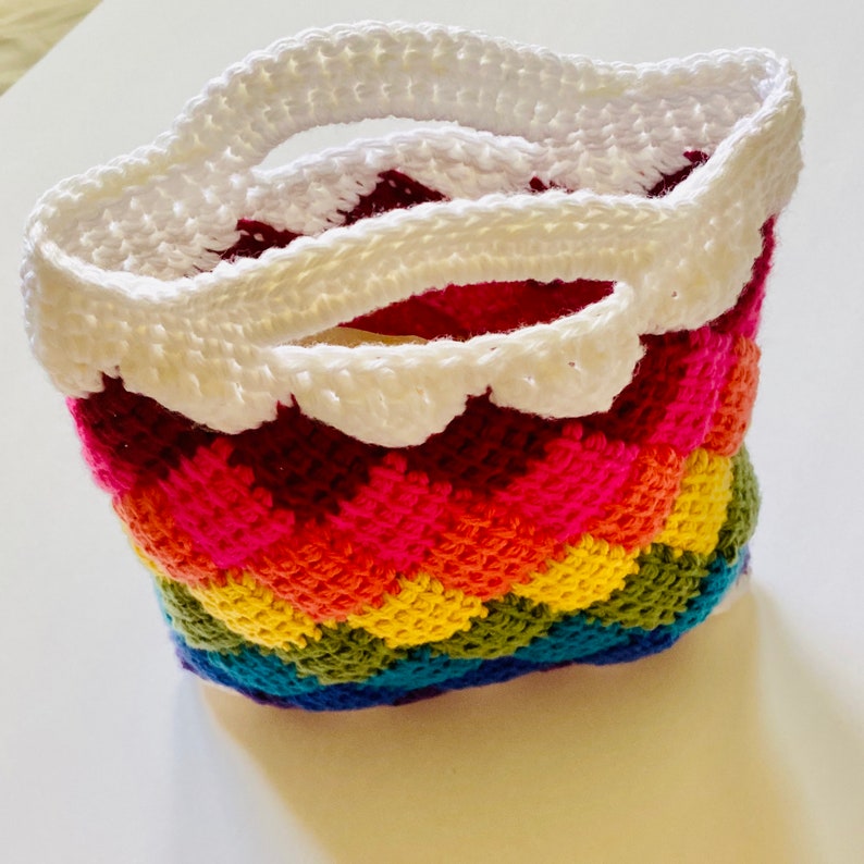 Rainbow Entrelac Tote Bag Crochet Pattern Etsy