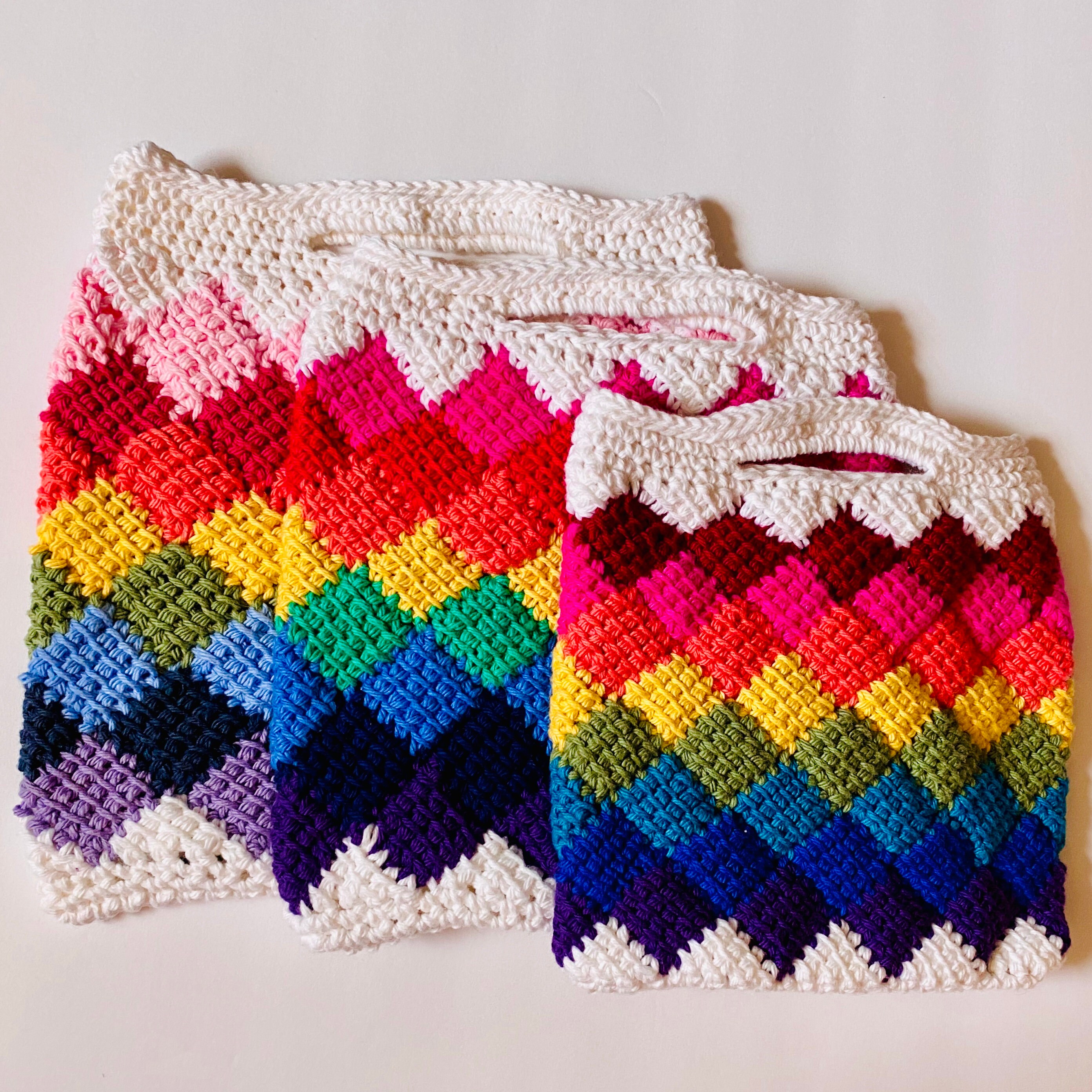 Rainbow Entrelac Tote Bag Crochet Pattern Etsy