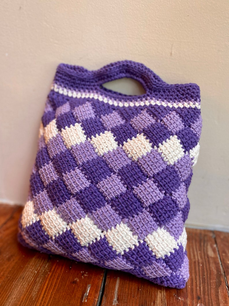 Rainbow Entrelac Tote Bag Crochet Pattern Etsy