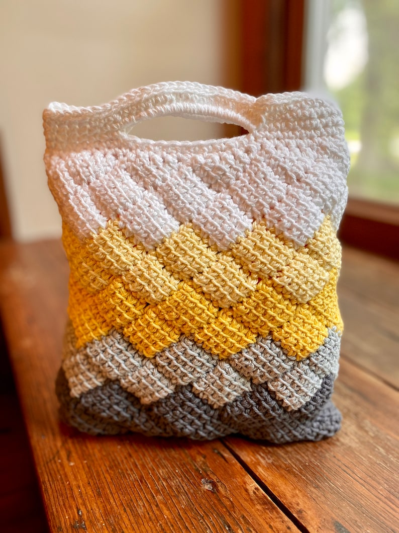 Rainbow Entrelac Tote Bag Crochet Pattern Etsy