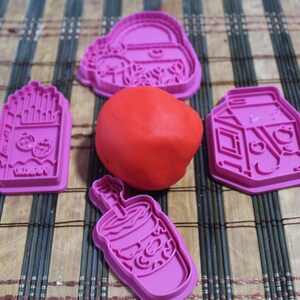 Cookie Cutter Asian things |cool bag| bubble tea |  poki biscuit | drink | cardboard