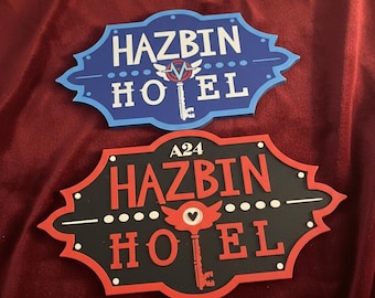 Hazbin Hotel fullfärgad 3D-logotyp – Väggdekor / Fläktdekor