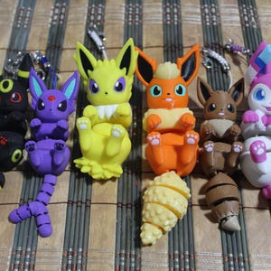 Flexible Keychain Toy By ScrazyOne Design eeveelutions full color 3D