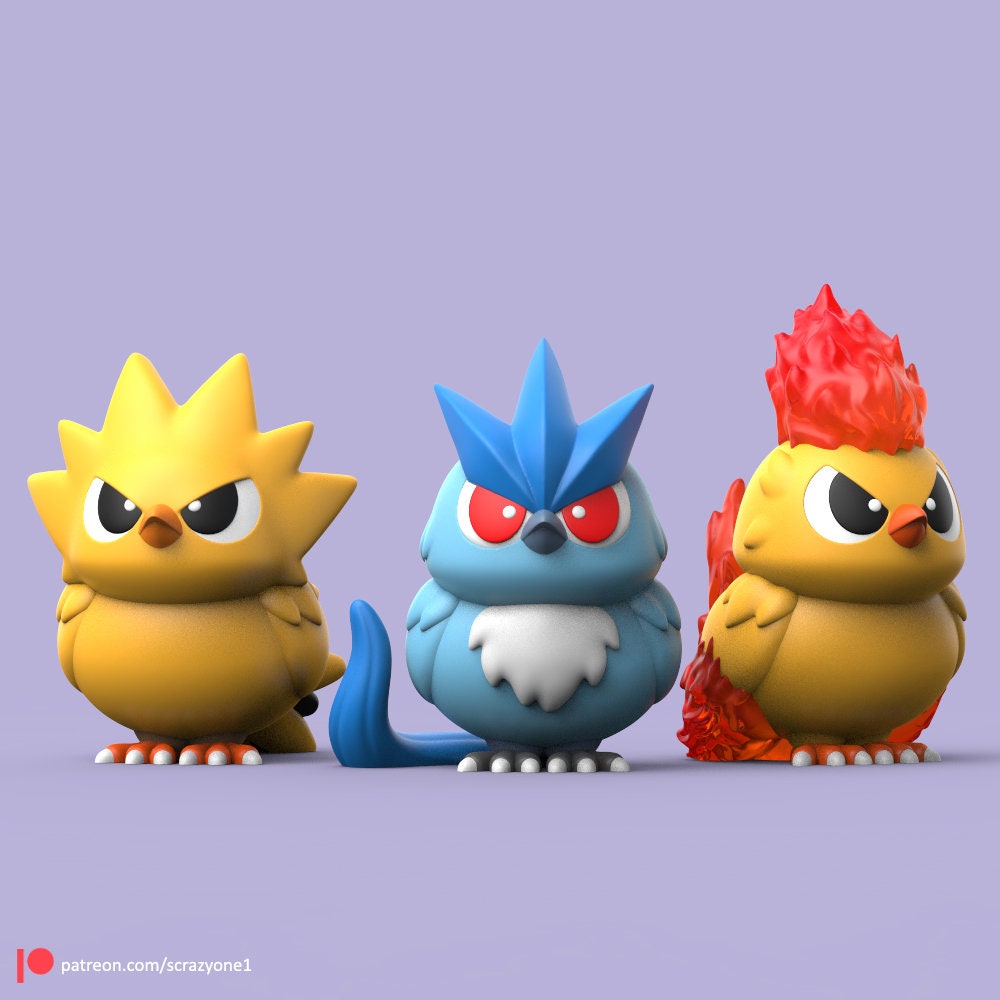 3D file Zapdos, Moltres, Articuno - Minecraft style Legendary 🦅・3D  printable model to download・Cults