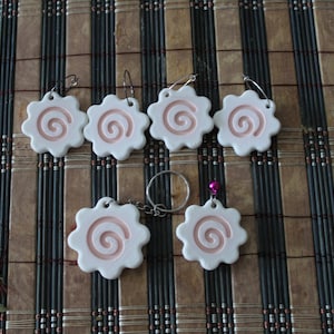 Earrings inspired by narutomaki Japanese food