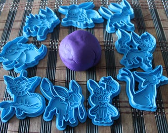 Cookie Cutter Eevee Vaporeon Flareon Jolteon Umbreon Espeon Sylveon Glaceon Leafeon 3D Eeveelution Stamp Cutter