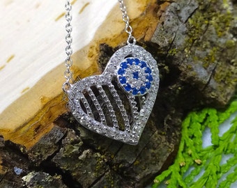 Swarovski Crystal Heart Pendant .925 Silver Necklace