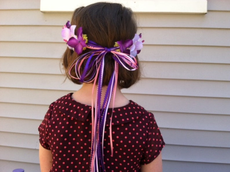 Rapunzel ears Purple flower crown Boho flower crown for girls Bohemian festival crown Festival headpiece Tangled Bounding accessories