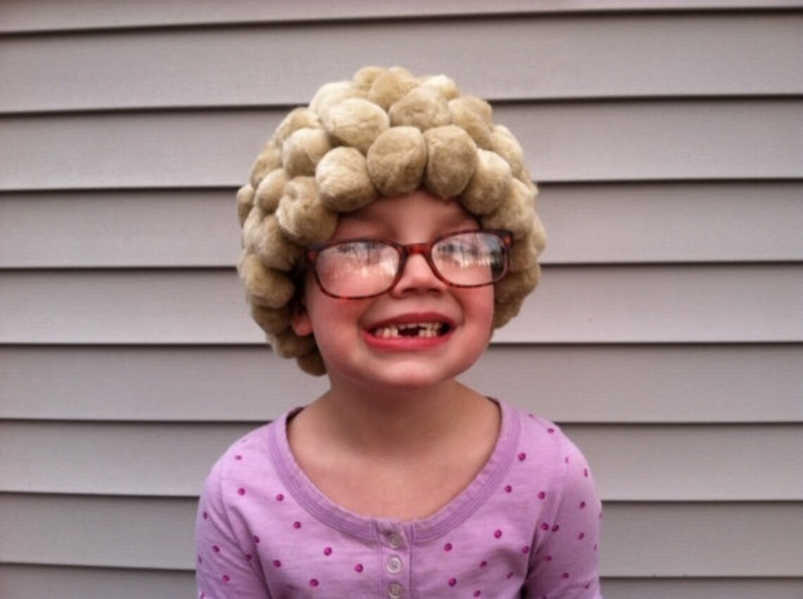 Old lady wig 100th day of school kids costume Old lady Etsy