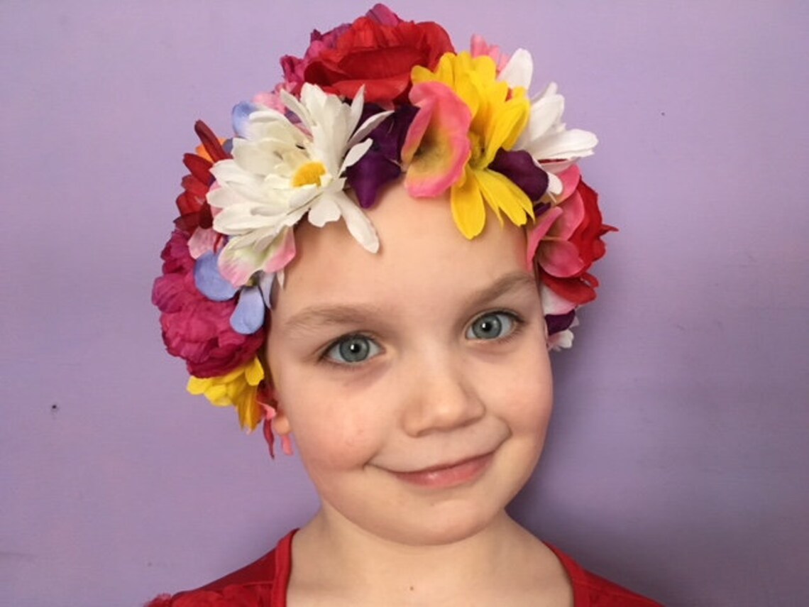 Flower Costume Headpiece Girls Halloween Costume Wig Etsy