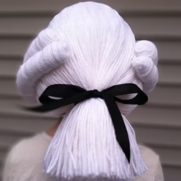 Powdered wig, Reenactment clothing accessories, Colonial costume wig, 18th century costume, Cosplay wig for men, Boys yarn wigs, Rococo
