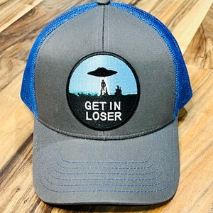 Structured Trucker Hat with UFO Patch