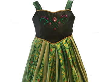 Anna Kid's Costume- Green Ballgown