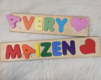 Wooden Name Puzzle Great Toddler Learning Toy For Kids, Holiday Toddler Toy, Niece Easter Gift
