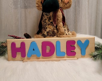 Wooden Name Puzzle, Kids Birthday Gifts, Baby Xmas Gifts, Montessori Wood Toys by Last Piece of the Puzzle, Gift For Kids
