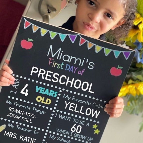 Memorialize Your Child&#39;s First Day of School with a Personalized, Reusable and Wipeable Chalkboard Sign: A Perfect Back-to-School Keepsake