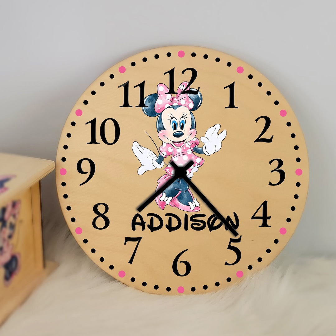 Walls Clocks for Kids Minnie Mouse Silent Wall Clock - Etsy