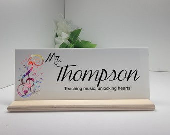 Melody of Appreciation: Personalized Acrylic Name Sign for Music Teachers