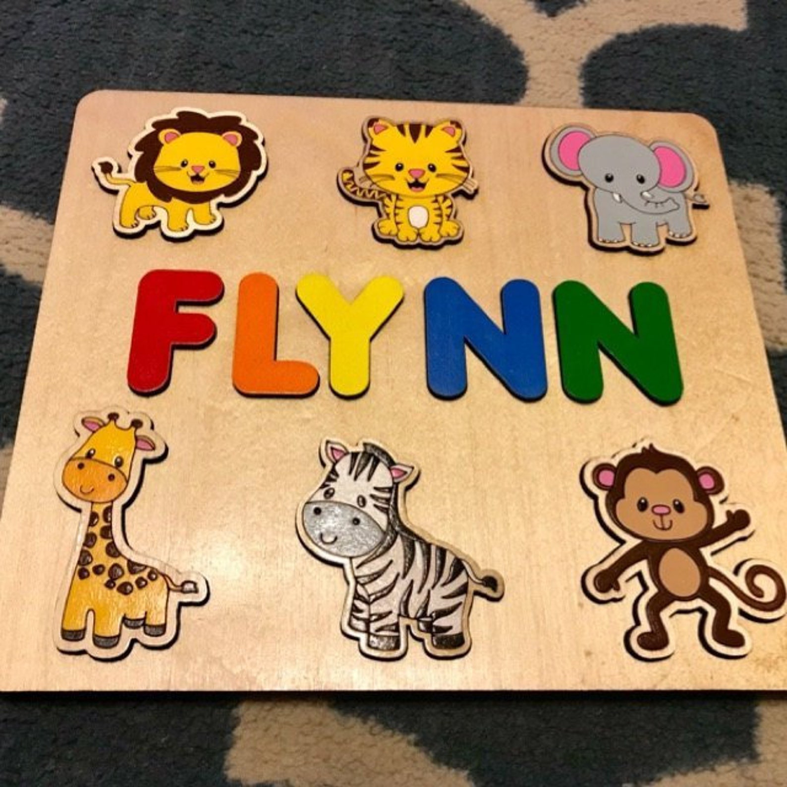 personalized wooden kids name puzzle for girl pink & purple ballet slipper ballerina shoes nice gift for birthday christmas east