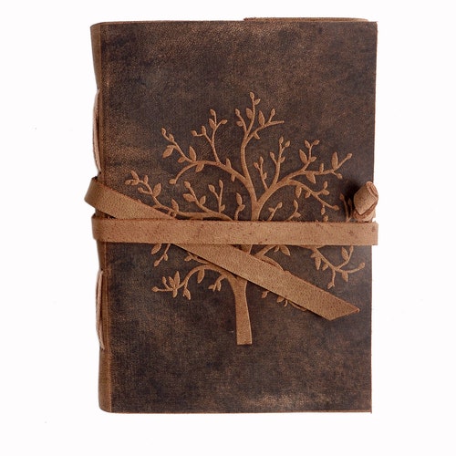 Handmade Celtic Tree Embossed Leather Journal Diary Cotpic Etsy